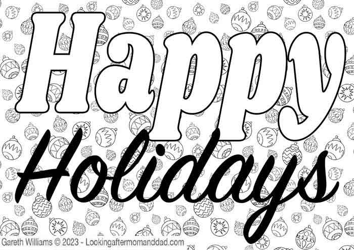 Happy Holidays Coloring Page 10