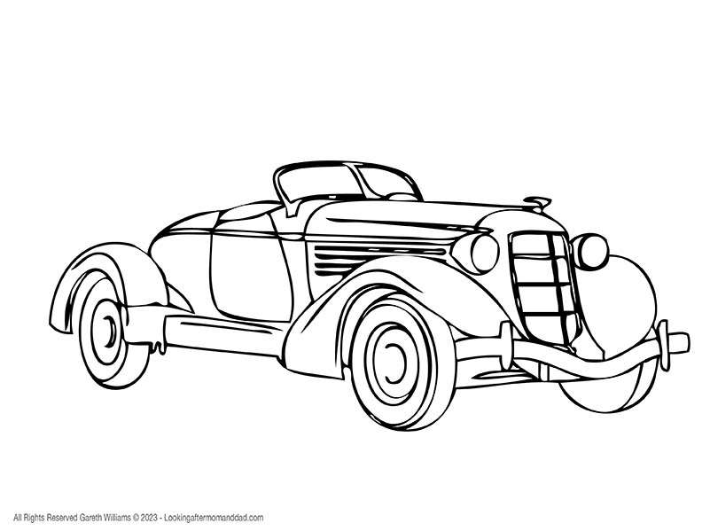 Classic Car Coloring Page 1
