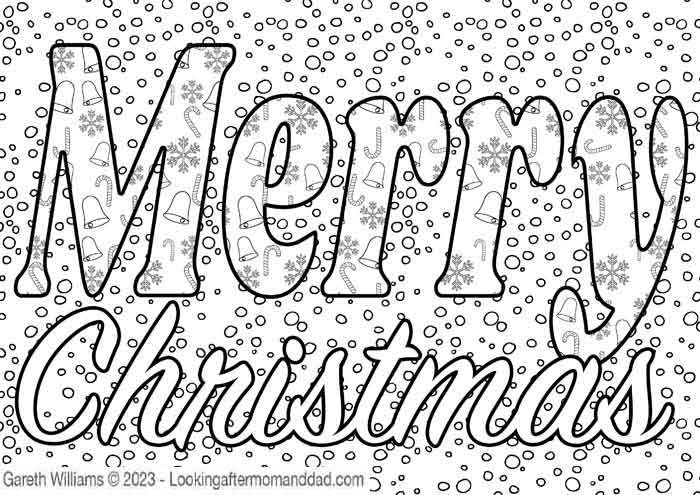 Merry Christmas 12 Coloring Page