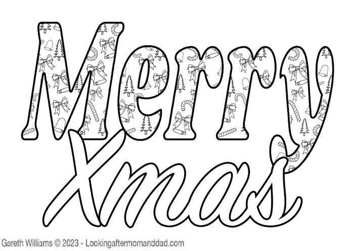 Merry Xmas 15 Coloring Page