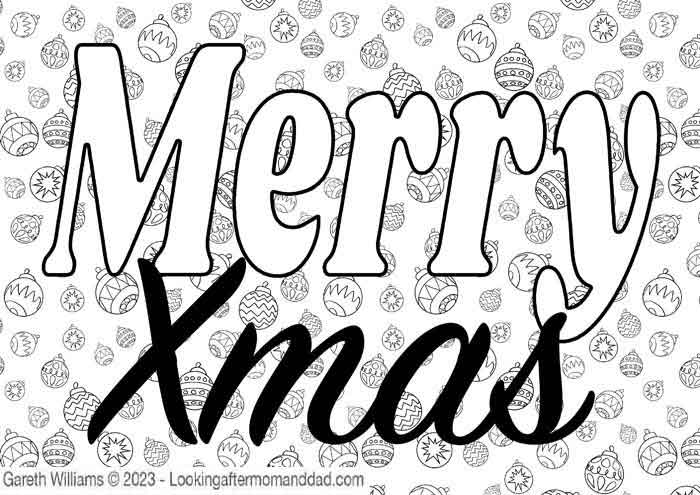 Merry Xmas 5 Coloring Page