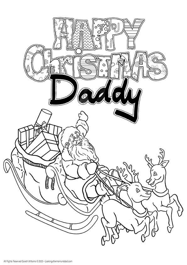 Happy Christmas Daddy Coloring Page 62