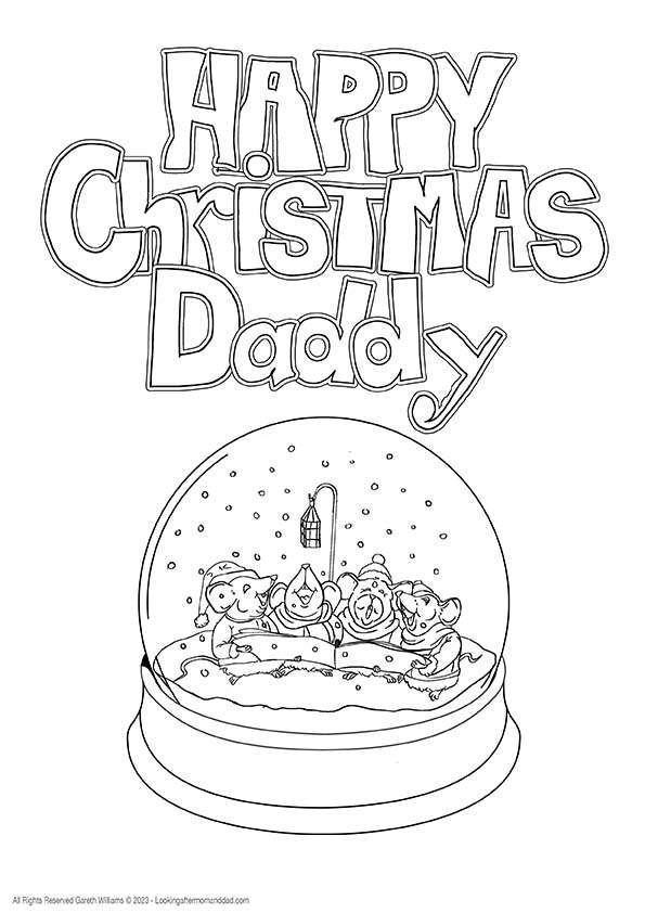 Happy Christmas Daddy Coloring Page 66