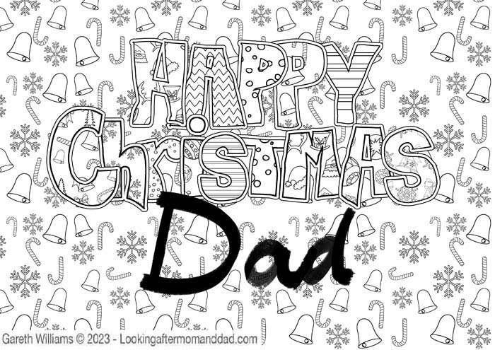 Happy Christmas Dad Coloring Page 17