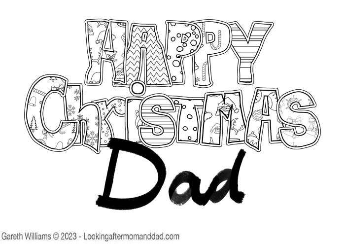 Happy Christmas Dad Coloring Page 18