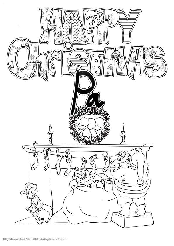 Happy Christmas Pa Coloring Page 10