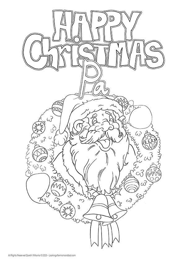 Happy Christmas Pa Coloring Page 4