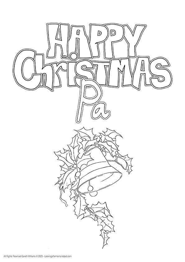 Happy Christmas Pa Coloring Page 6
