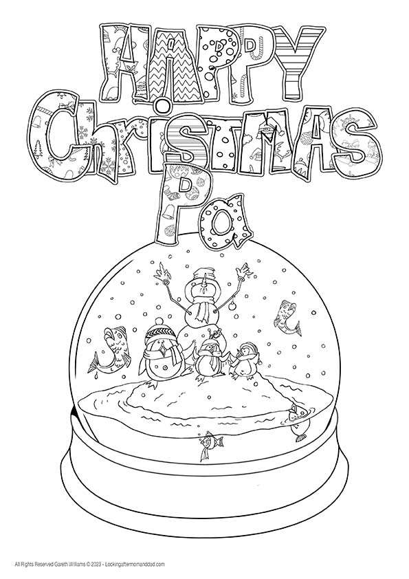 Happy Christmas Pa Coloring Page 7