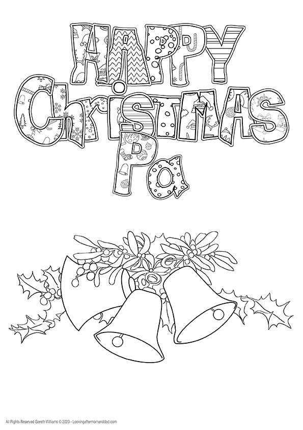 Happy Christmas Pa Coloring Page 8