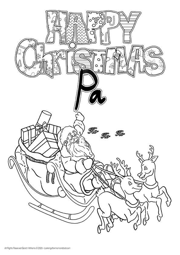 Happy Christmas Pa Coloring Page 9